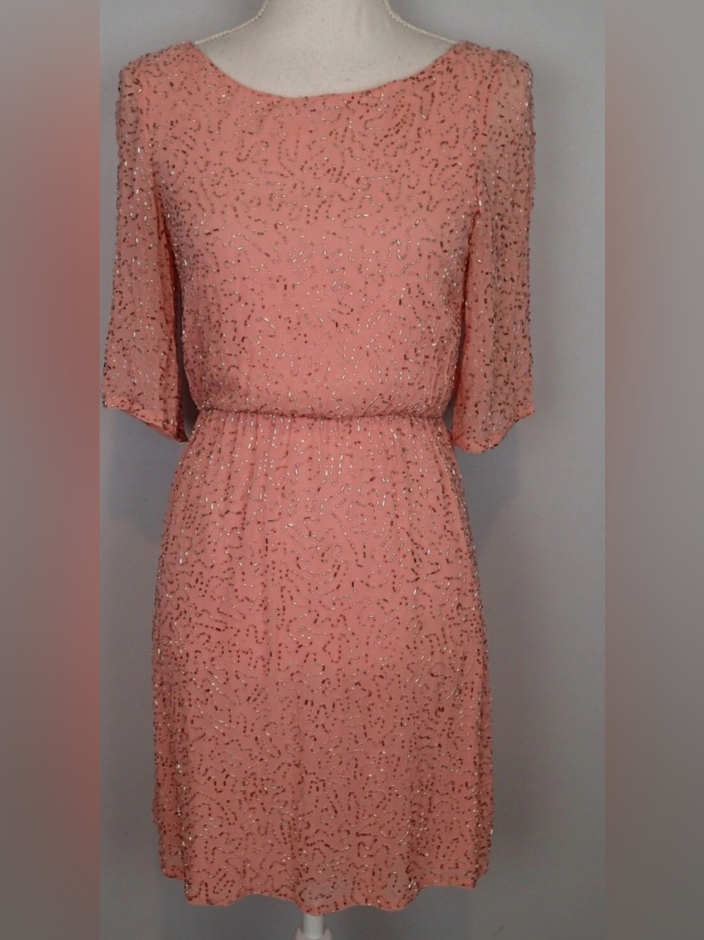 Alice+Olivia beaded dress. NWT! A stunner! Peach color